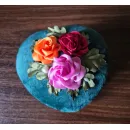 Шкатулка из бархата. Ручная работа. Вышивка лентами.