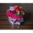 Шкатулка из бархата. Ручная работа Вышивка лентами.