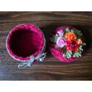 Шкатулка из бархата. Ручная работа Вышивка лентами.