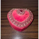 Шкатулка из бархата Сердце. Ручная работа.