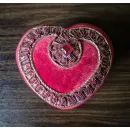 Шкатулка из бархата Сердце. Ручная работа.