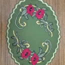 Салфетка "Маки", выполнена методом гильоширования (выжигание по ткани). Ручная работа