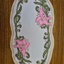 Салфетка "Розовые лилии", выполнена методом гильоширования. Ручная работа