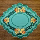 Салфетка "Зелёная фантазия" создана методом гильоширования. Ручная работа