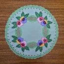 Салфетка "Анютины глазки" создана методом гильоширования. Ручная работа