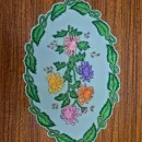 Салфетка "Хризантемы" создана методом гильоширования. Ручная работа