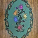 Салфетка "Хризантемы" создана методом гильоширования. Ручная работа