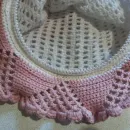 Сумка-кисет вязаная летняя "Розовый щербет"