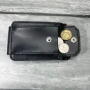 Кожаный зажим для купюр с монетницей