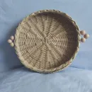 ПОДНОС ПЛЕТЕНЫЙ ИЗ БУМАЖНОЙ ЛОЗЫ С ДЕКОРОМ КОЛОСКИ Поднос плетеный из бумажной лозы с декором колоски