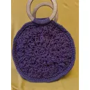 Сумка круглая с деревянными ручками