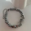 Комплект украшений из гематита и хрустальных бусин