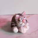Игрушка ,,Толстый кот,, сухое валяние