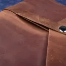 Блокнот из натуральной кожи А5 на кольцах с кнопкой на хлястике