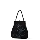 Сумка черная с пайетками в технике валяние из овечьей шерсти. Высота сумки 33 см, длина 32 см