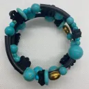 Колье Мемори на проволоке и браслет, бусины Бирюза