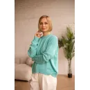 ​Свитер оверсайз, цвет бирюза, размер 44-46, состав: кашемир 40%, мериносовая шерсть 30%, шелк 30%