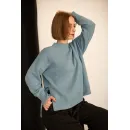 Свитер оверсайз, цвет голубой, состав: кашемир 10%, меринос 90%, размер 44-46