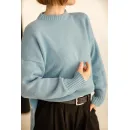 Свитер оверсайз, цвет голубой, состав: кашемир 10%, меринос 90%, размер 44-46