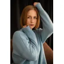 Свитер оверсайз, цвет голубой, состав: кашемир 10%, меринос 90%, размер 44-46