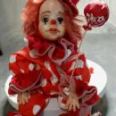 Кукла из полимерной глины "Грустный клоун"