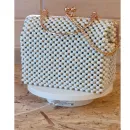 Сумочки из жемчужных бусин 8мм серого, сиреневого и белого цветов