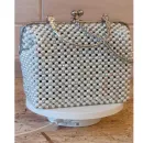 Сумочки из жемчужных бусин 8мм серого, сиреневого и белого цветов