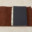 Блокнот из натуральной кожи А5 на кольцах с кнопкой на хлястике