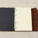 Блокнот из натуральной кожи А5 на кольцах с кнопкой на хлястике