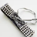 Колье стойка с жемчугом кристаллами, ручная работа Адель