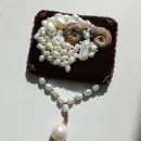 Брошь булавка с жемчугом ручной работы Овен