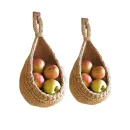 Вязаная подвесная корзинка Капелька из джута