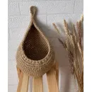 Вязаная подвесная корзинка Капелька из джута