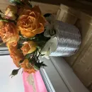 Корзина для цветов из бумажной лозы