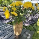 Ваза декоративная из бумажной лозы плетеная