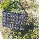 Сумка корзинка плетеная из бумажной лозы