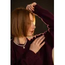 Свитер оверсайз, цвет винный, размер 44-46, состав: кашемир 10%, мериносовая шерсть 70%, шелк 20%