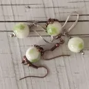 Серьги с белым жадеитом