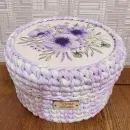 Корзинка вязаная с крышкой