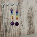 Серьги чакровые удлиненные с чароитом
