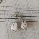 Серьги с белым ониксом