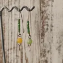 Серьги ассиметричные с кальцитом и пренитом