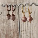Серьги с розовой яшмой