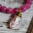 Браслет из халцедона с жемчугом Бива