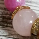 Браслет из халцедона и розового кварца