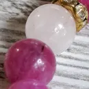 Браслет из халцедона и розового кварца