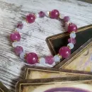 Браслет из халцедона, рубелита и опалита