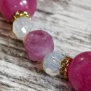 Браслет из халцедона, рубелита и опалита