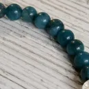 Браслет из дюмортьерита и моржовой кости с розовым кварцем