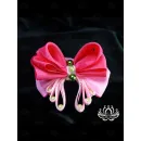 Резинка для волос ручной работы Бант "Бусинка" розовый